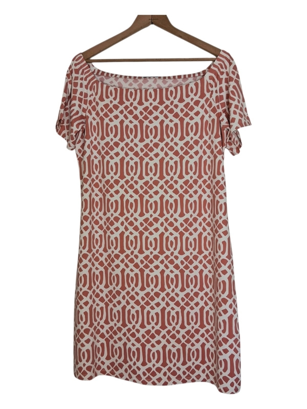 J. McLaughlin Catalina Cloth Geo Print Stretch Shift Dress Sz XL